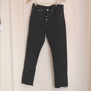 LEVI’s 501s Black Skinny Jeans Size 27”